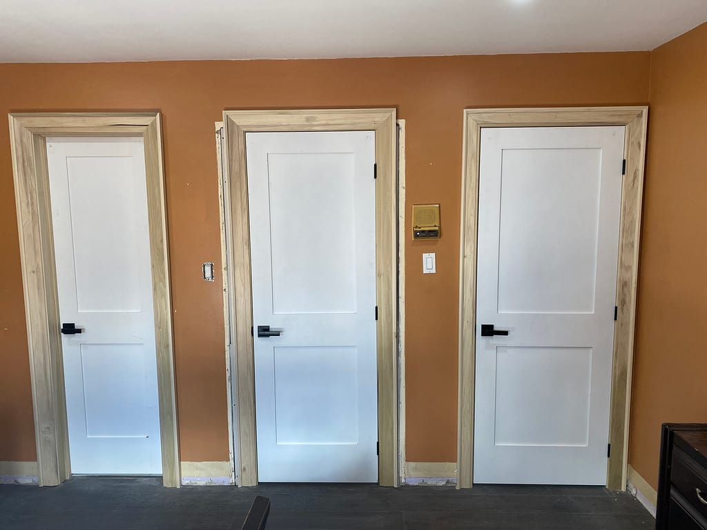 interior doors and trims installed by a finish carpenter at Wood Job Finish Carpentry in a Caledon home