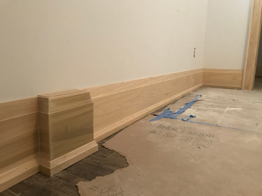 Baseboard installed by finish carpenter in Cambridge house