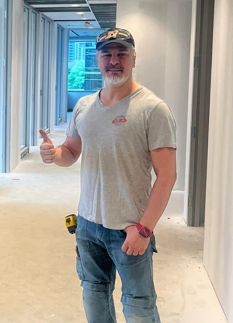 Finish carpenter Jack Cenk Ozer at a site visit before the project start