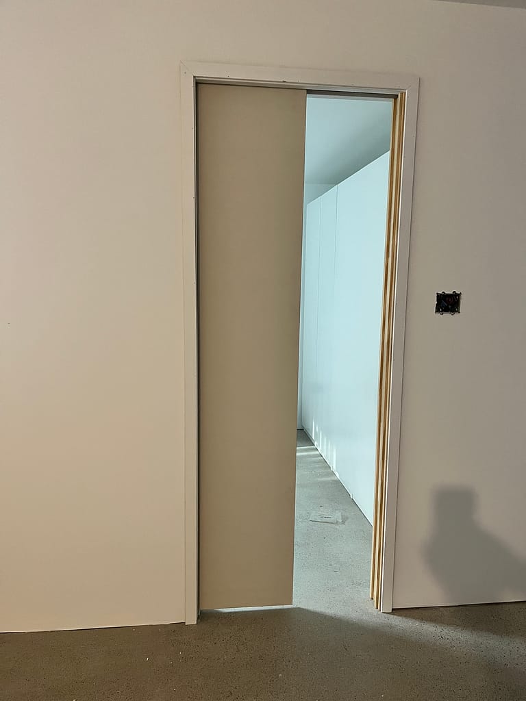 Pocket door installed by a finish carpenter in the Toronto GTA