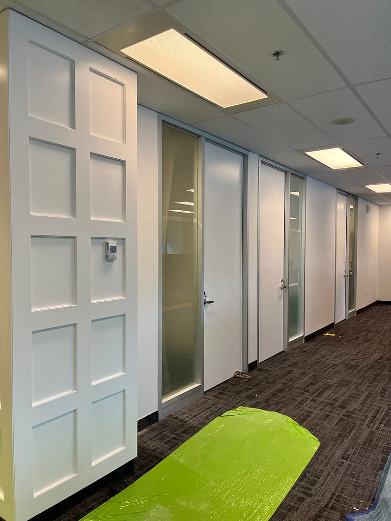 Interior door installation with clean casing detail by Wood Job Finish Carpentry