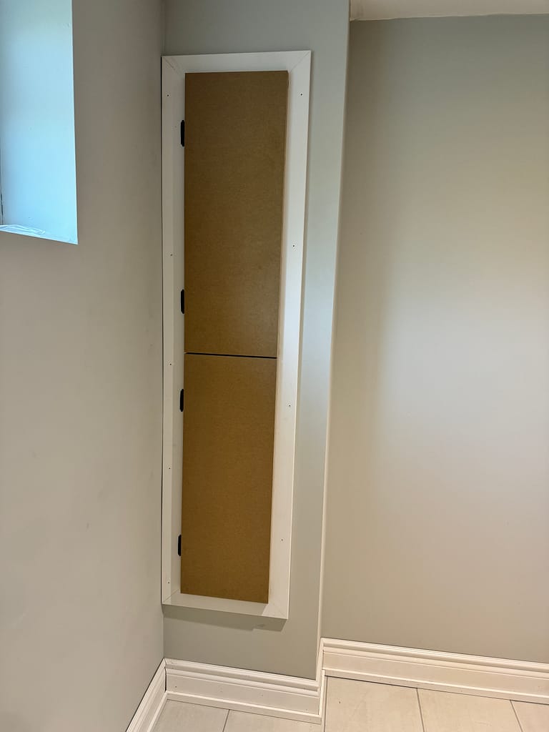 Custom interior door frame fitted for a non-standard wall opening