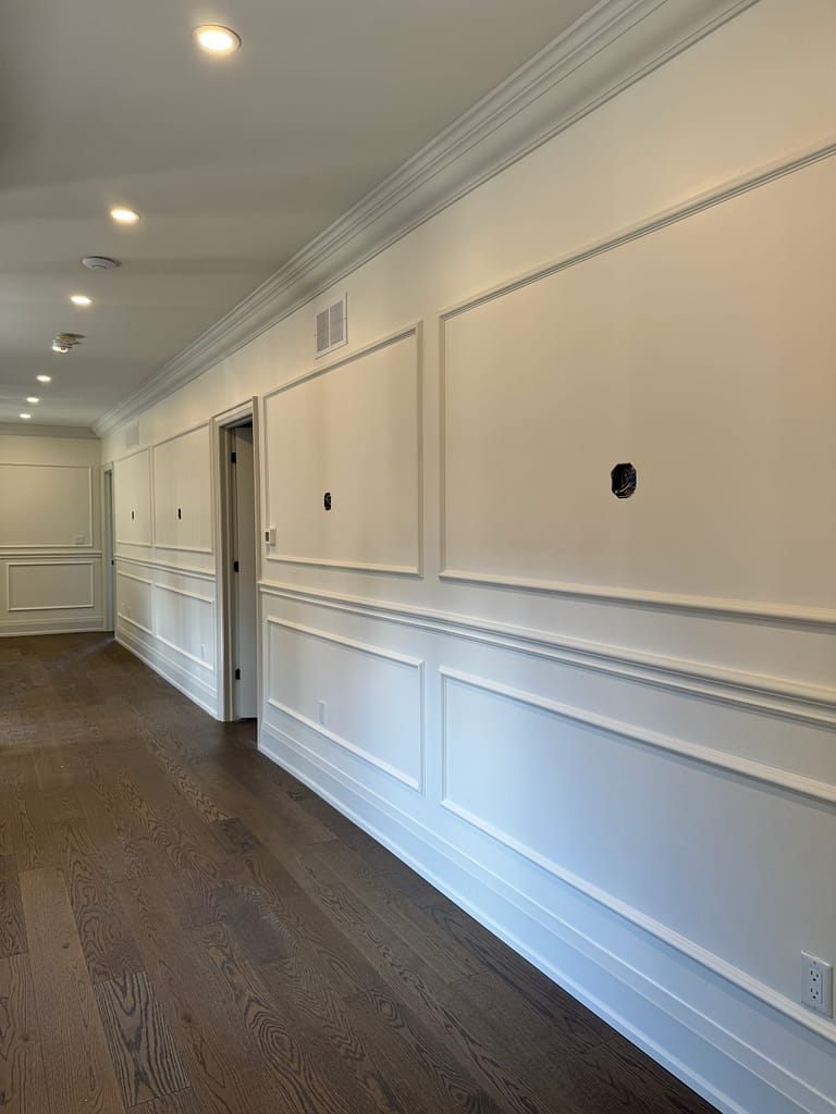 wall panel installed by a finish carpenter in Oakville home