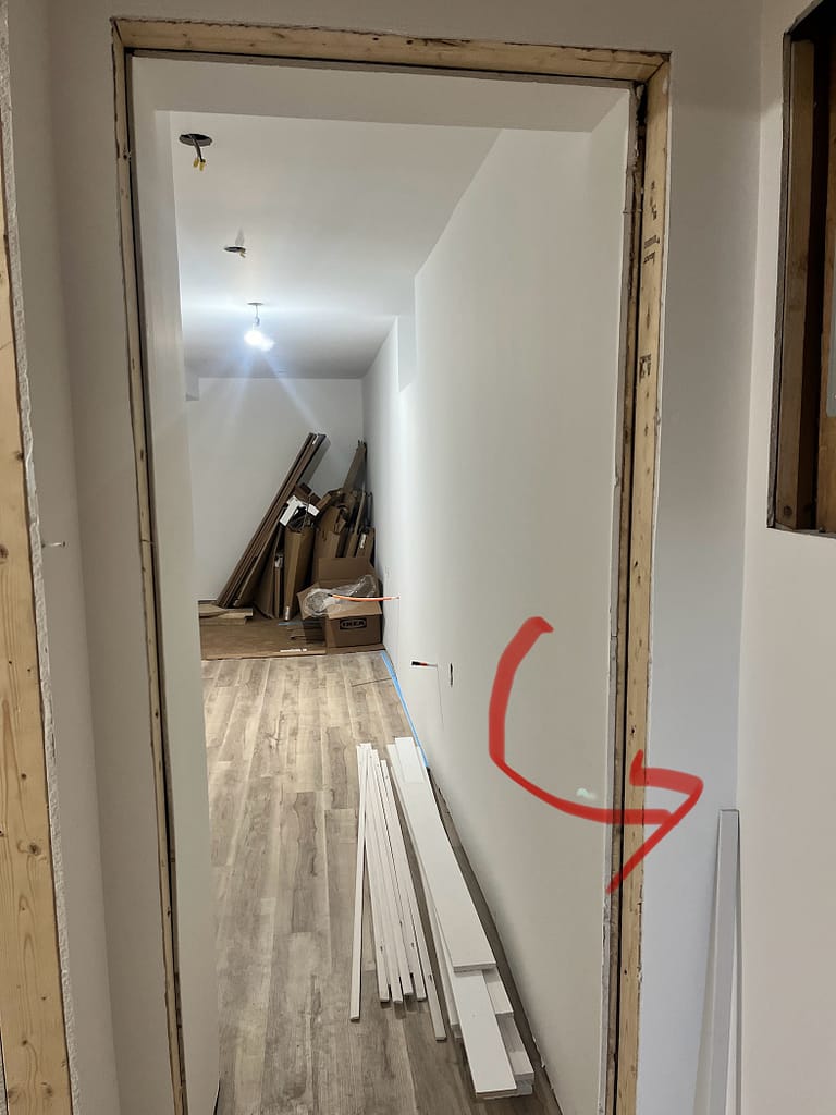Changing the door's swinging side after the site visit.
