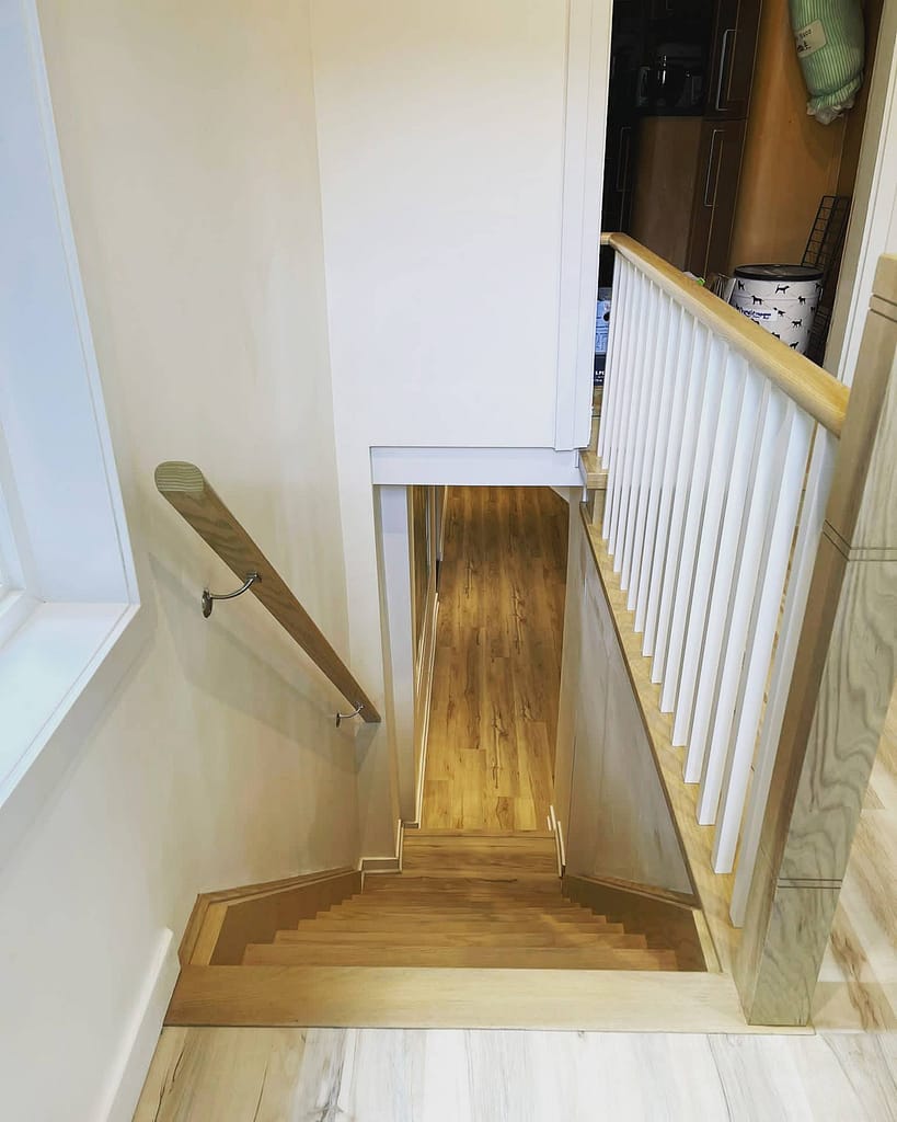 Hardwood flooring and stairs installed by a finish carpenter