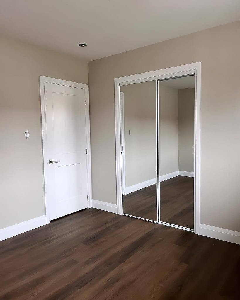 interior slab and sliding doors installation in a Kitchener house
