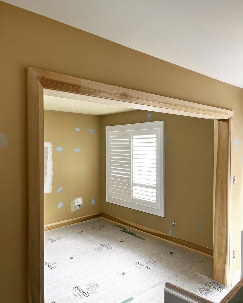 Trim Package and Custom Accent Wall for a Main Floor Renovation in Mississauga carpentry