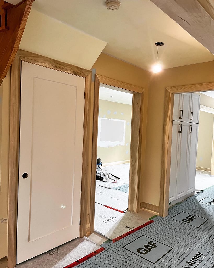 Trim Package and Custom Accent Wall for a Main Floor Renovation in Mississauga carpentry