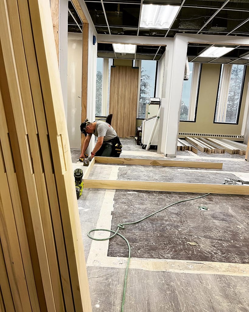 Finish carpenter Jack is preparing the jambs for door installation in Mississauga