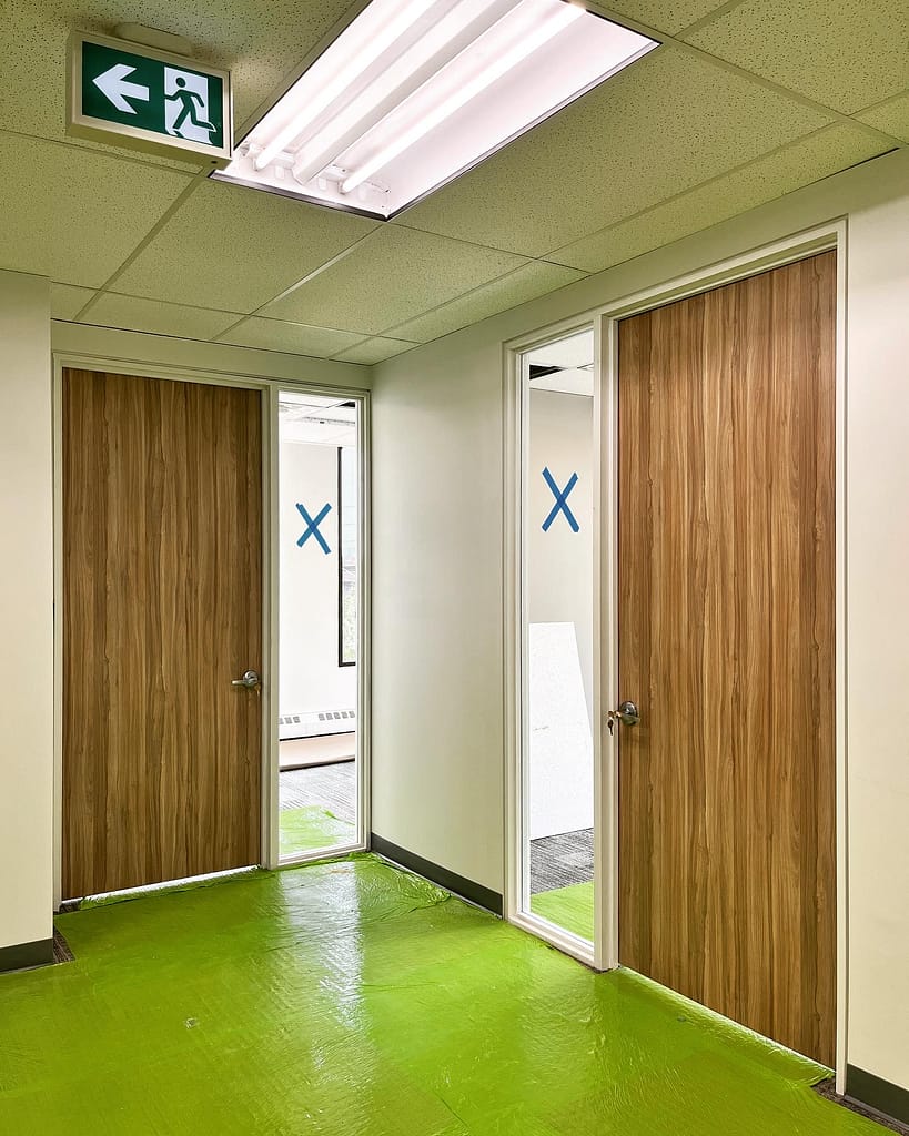 Interior doors and frames are installed by finish carpenter in Mississauga.