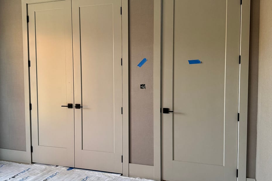 Doors, Trim and Baseboard Installation in a Cambridge Custom Home carpentry