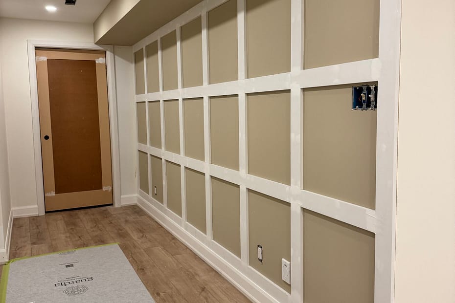 Basement Doors and Board and Batten Wall Detail in Milton carpentry