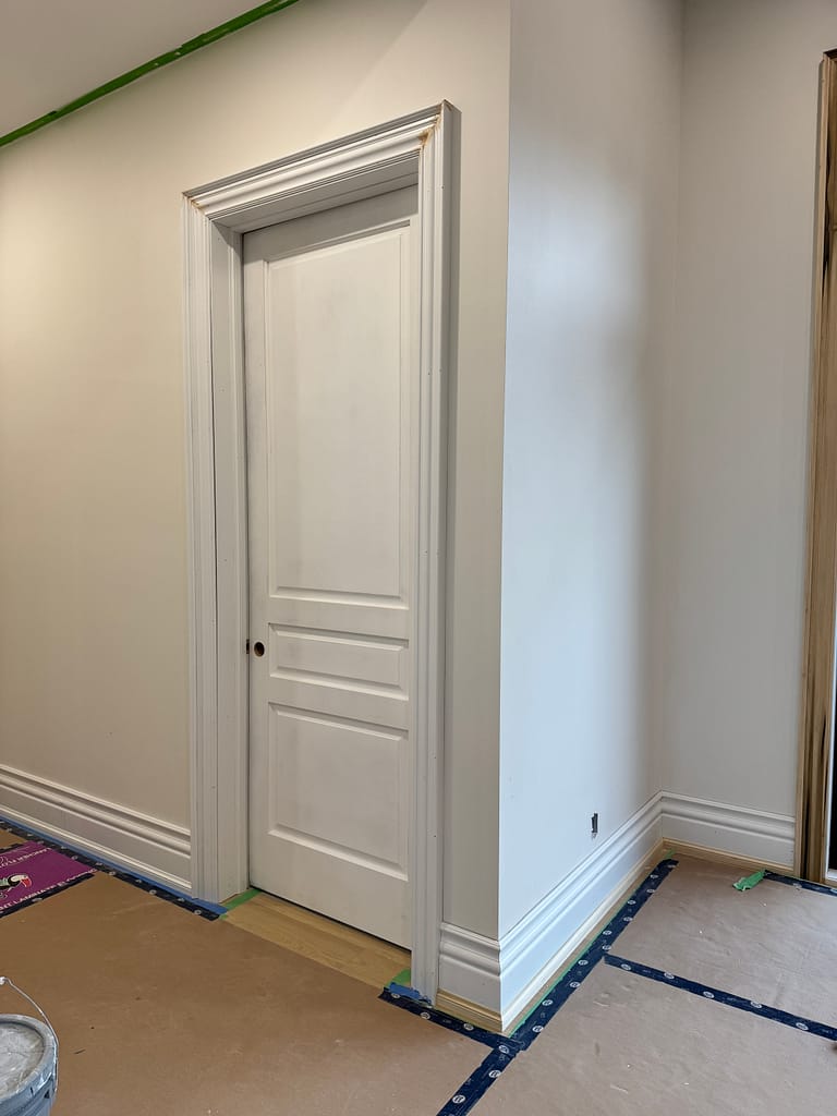 Interior door and trim installed by a finish carpenter in Oakville home