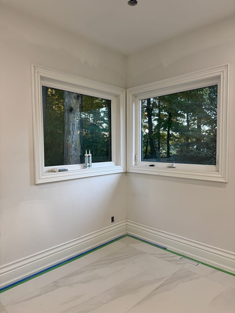 Window trim installed by a finish carpenter in Oakville home