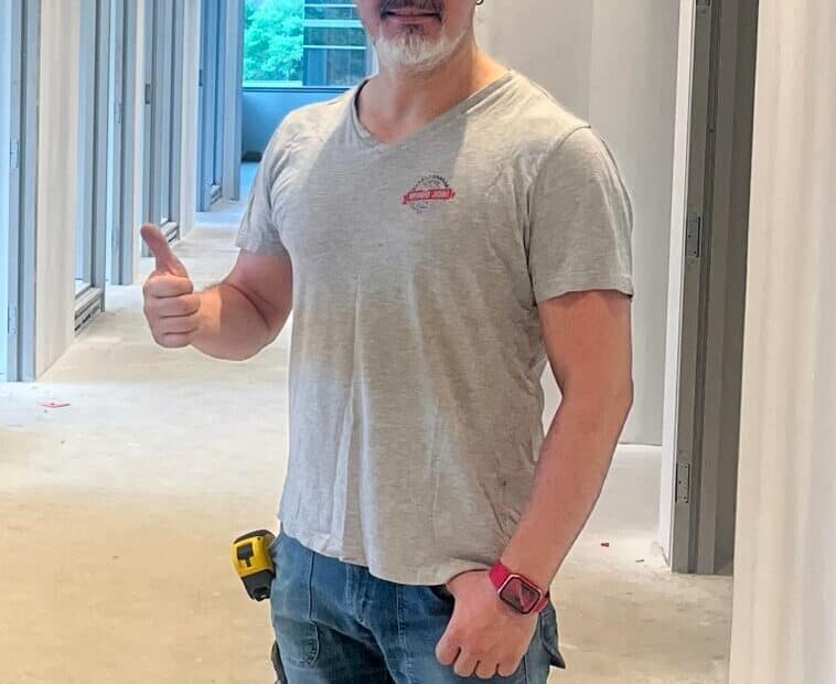 Finish carpenter Jack Cenk Ozer at a site visit before the project start