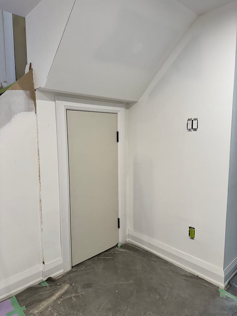 Customized door installed by a finish carpenter at Wood Job Finish Carpentry in Toronto basement