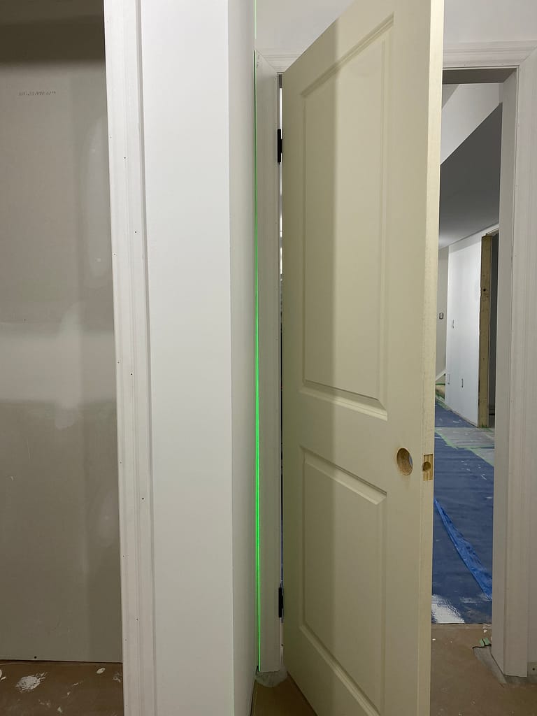 Laser alignment for interior door installation in Oakville