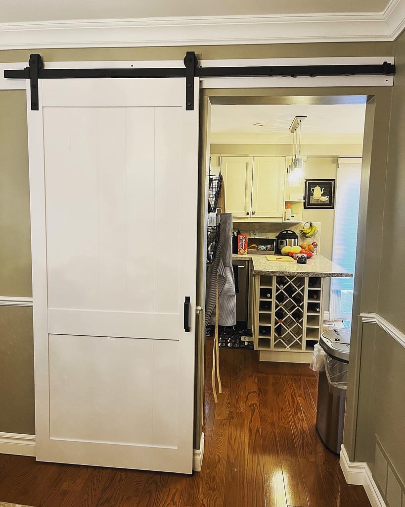 a sliding barn door installed in a Guelph house