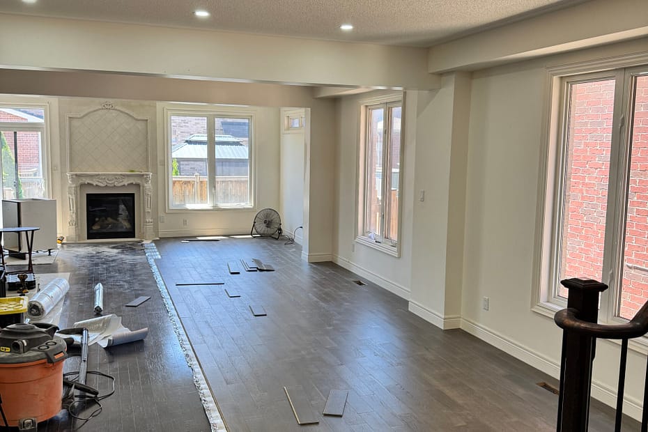 Hardwood Flooring Installation for a Long-Time Client in Brampton carpentry