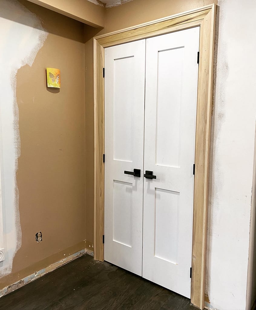 interior doors and trims installed by a finish carpenter at Wood Job Finish Carpentry for a remodeling project in a Caledon home