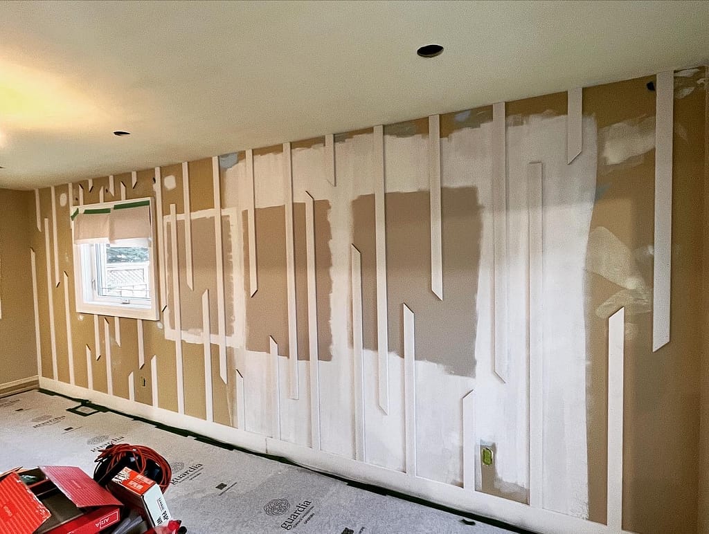 Modern accent wall installed by a finish carpenter
