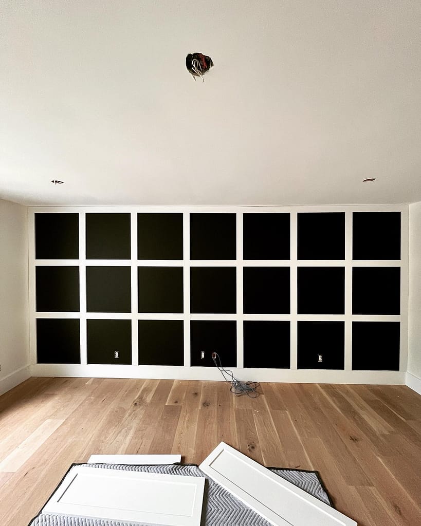 wall panel trim installed by a finish carpenter in Mississauga home