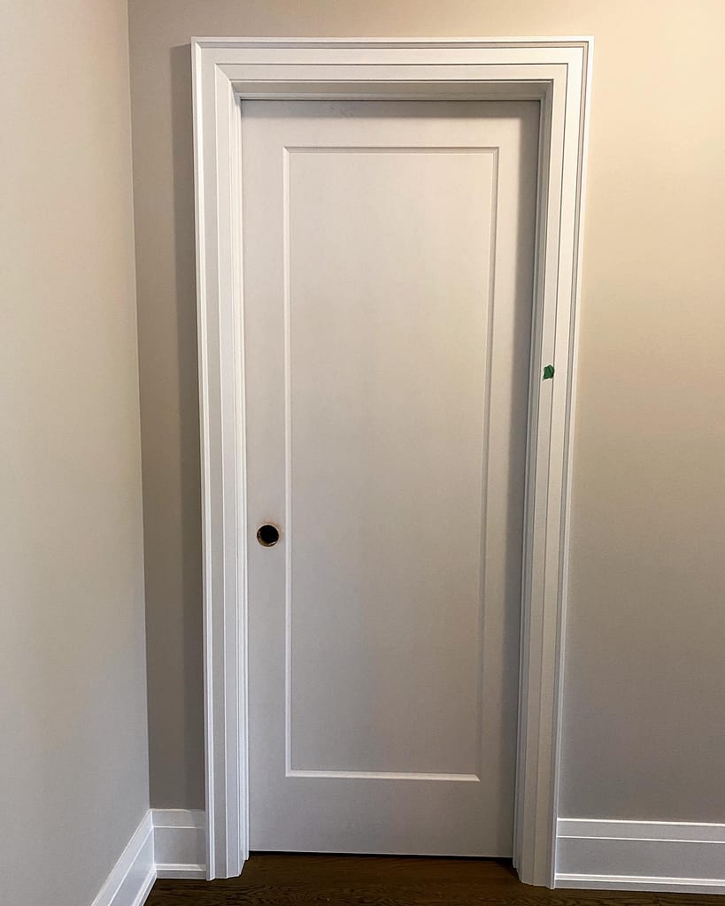 Modern shaker interior door installed in a Vaughan home