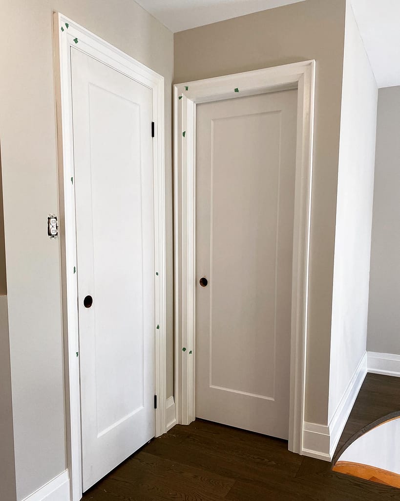 Modern shaker interior doors installed in a Vaughan home