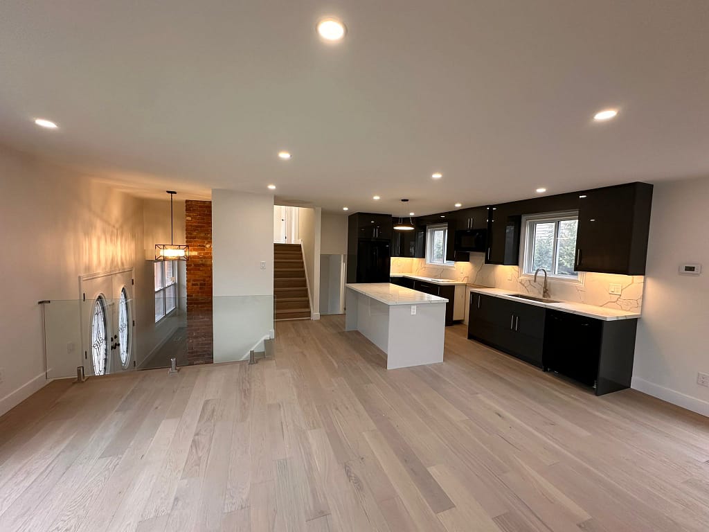 engineered hardwood flooring installed by a finish carpenter in a Milton house