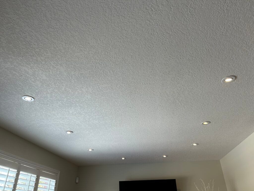 the ceiling before the coffered ceiling installed by a finish carpenter