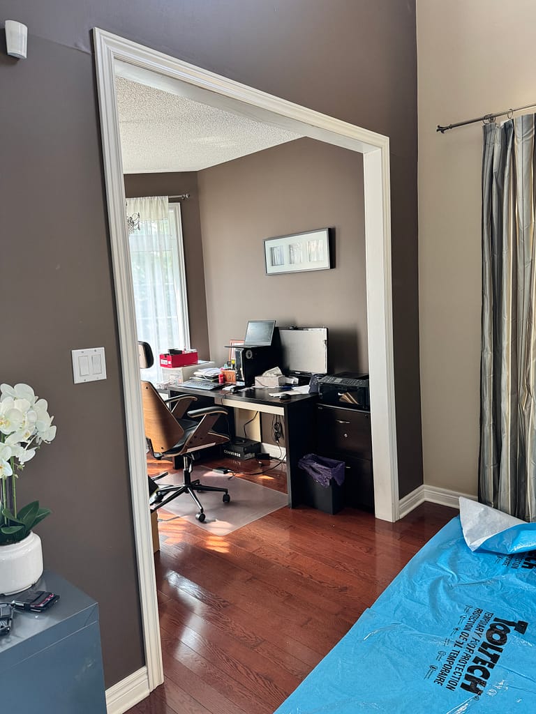 an open archway for a home office in Oakville