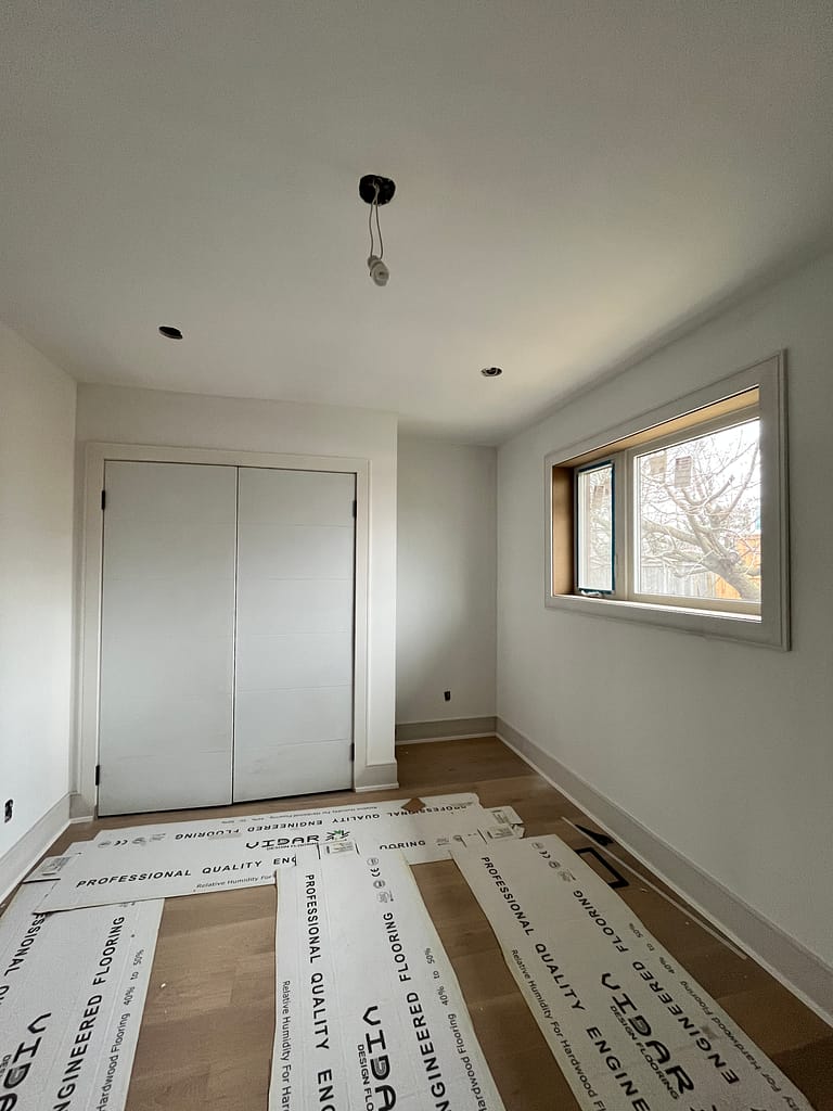 solid doors, trim, and baseboards installed by a finish carpenter at Wood Job Finish Carpentry in a Toronto bungalow renovation