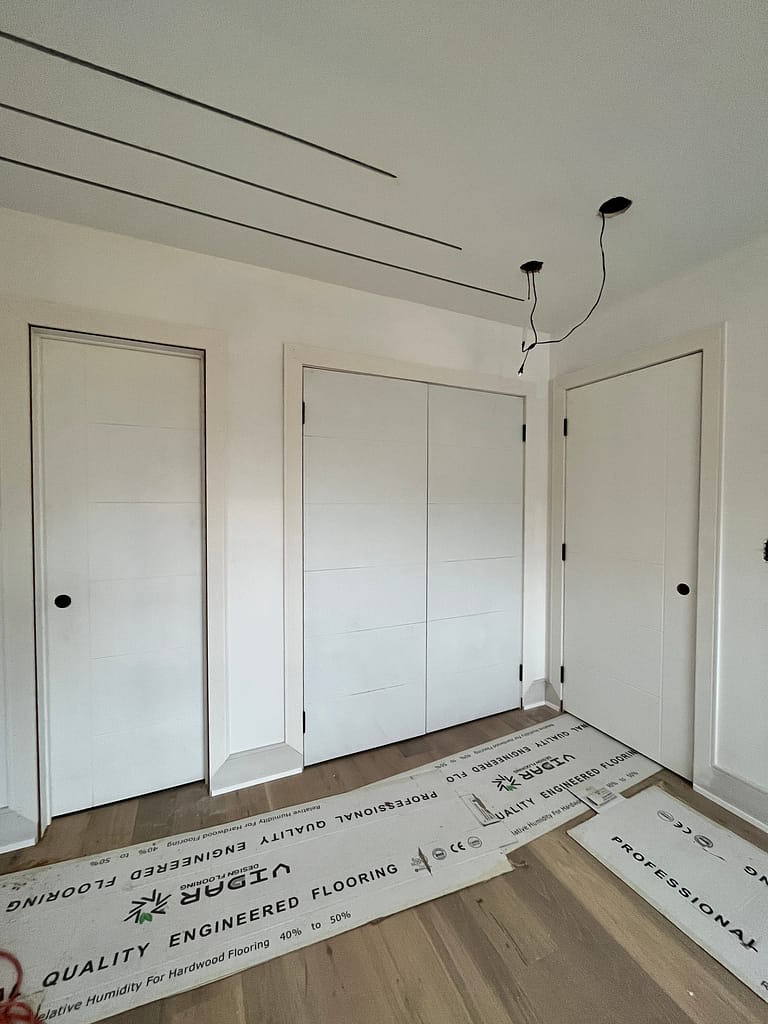 solid doors installed by a finish carpenter at Wood Job Finish Carpentry in a Toronto bungalow renovation
