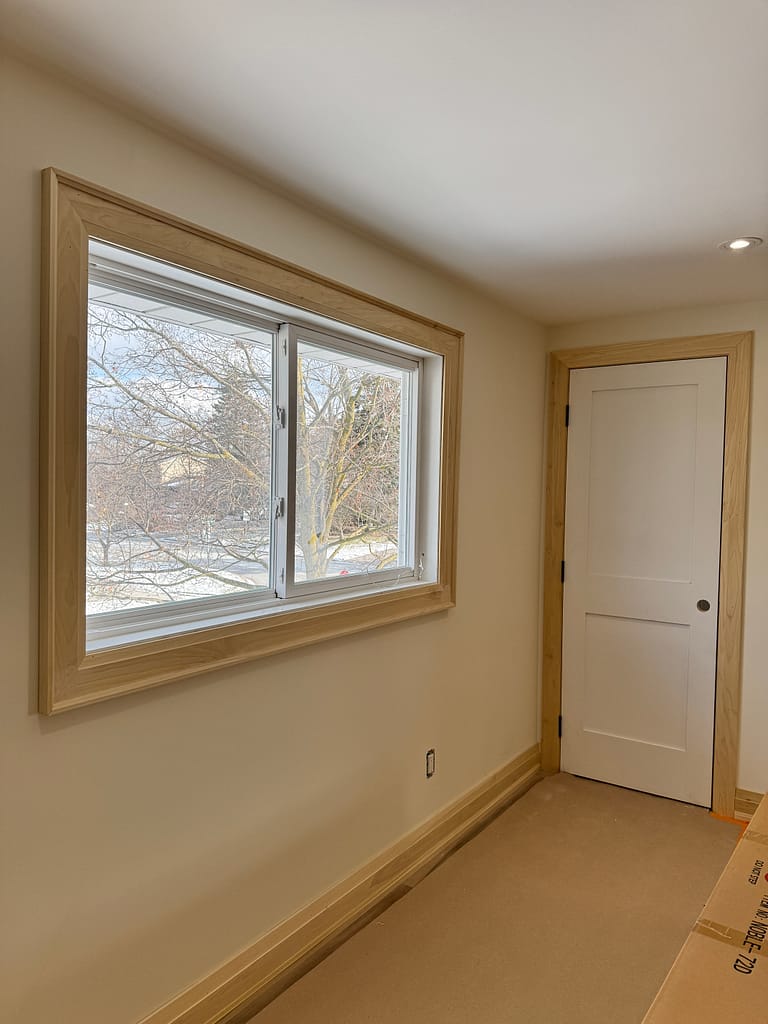 doors and trim installed by a finish carpenter at Wood Job Finish Carpentry in a Milton home
