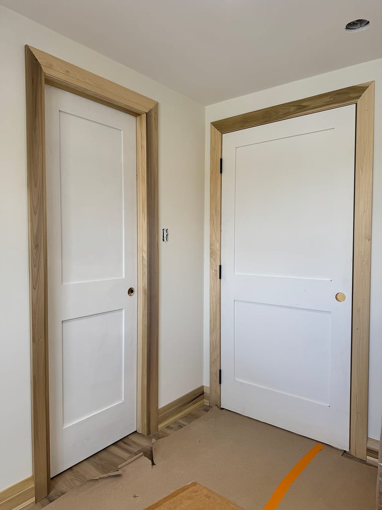 doors and trim installed by a finish carpenter at Wood Job Finish Carpentry in a Milton home