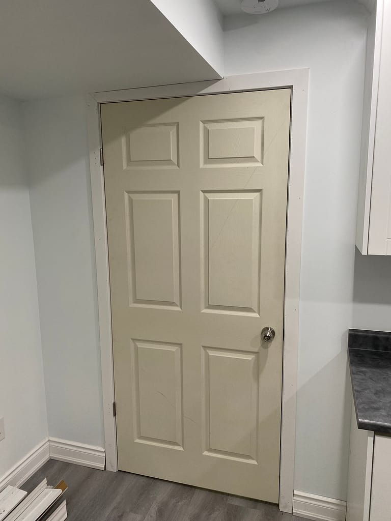 Corrected interior door and trim detail by Wood Job Finish Carpentry in Kitchener