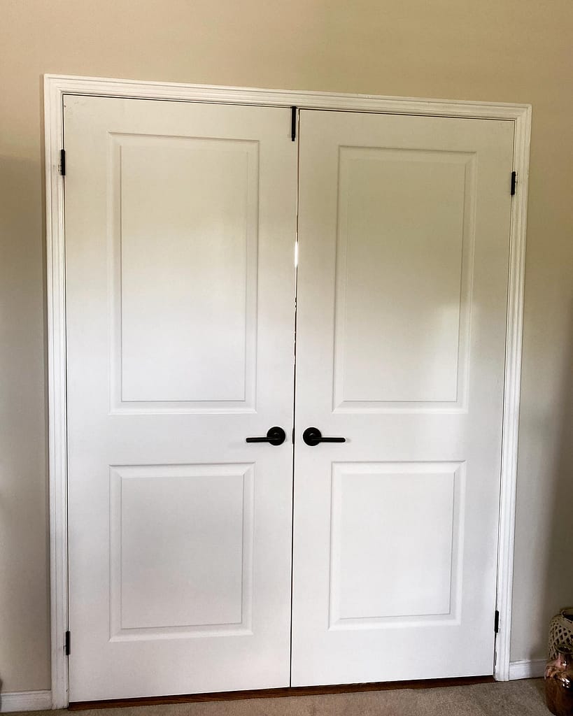 interior double doors replaced by a finish carpenter at Wood Job Finish Carpentry in Oakville