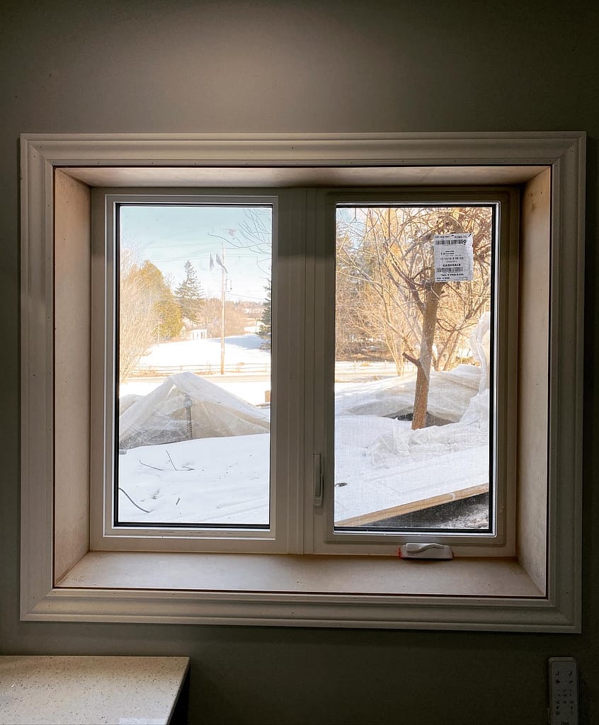 custom window jamb and casing installed by a finish carpenter in Milton